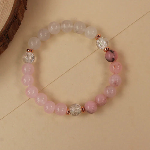 Heart Resonance: Rose Quartz & Clear Crystal Bracelet for Inner Peace 🎀
إسوارة "رنين القلب": سحر الكوارتز الوردي لتعزيز حُب الذات ✨💖